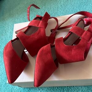 BCBGeneration Bold Red Suede Heels